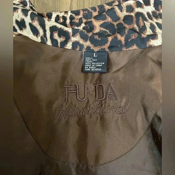 Fuda International 100% Silk Vintage Women’s Leopard Print Jacket Size Large - Picture 8 of 8